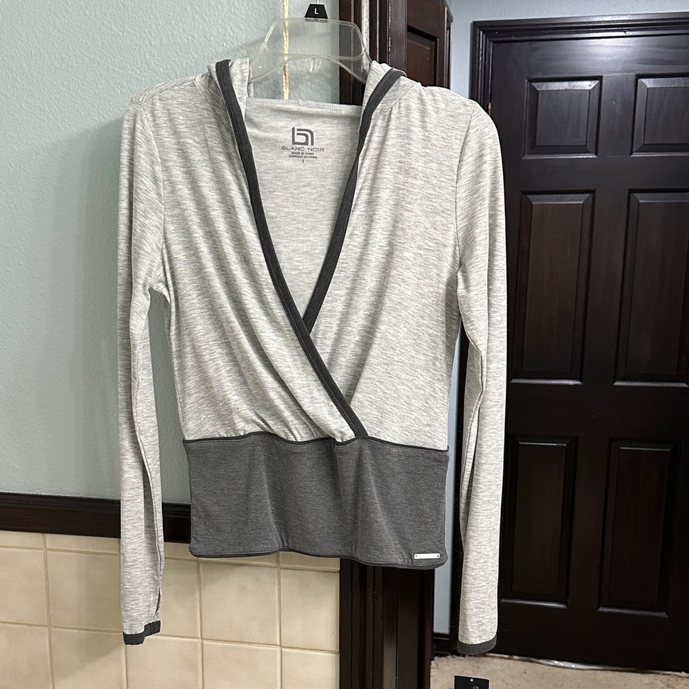 Balance Collection Light Gray Ballet Wrap Hoodie